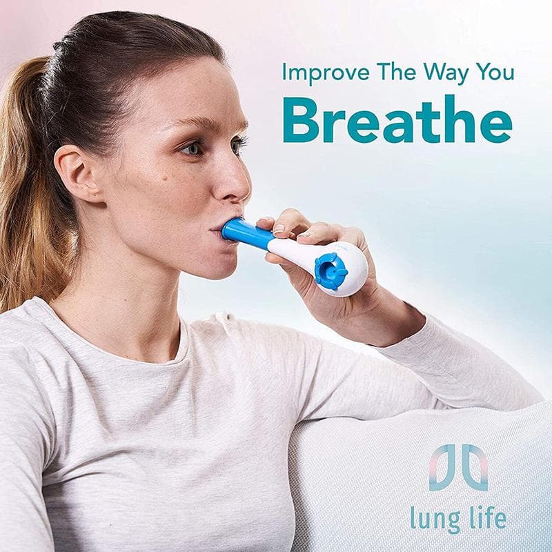 Pulmonary Function Breathing Training Device Exercise Lung Breathe Trainer blue