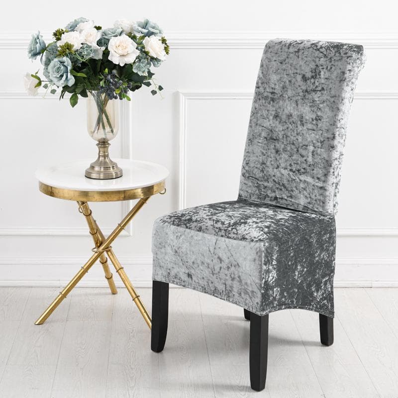 Velvet Plush Xl Dining Chair Covers ,Stretch Chaircover ,Spandex High Chairs Protector Covers Seat Slipcover With Elastic