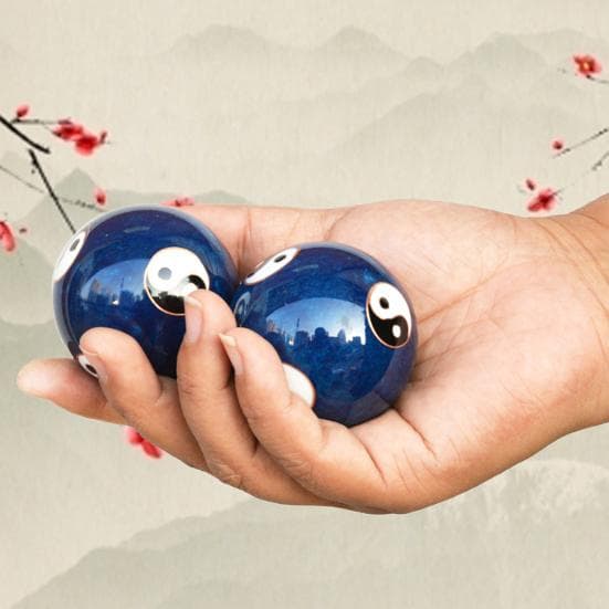 2Pcs/Pair Meditation Ball Dragon Phoenix Pattern Finger Exercise Enamel Color Yin Yang Fitness Handball for Gift green