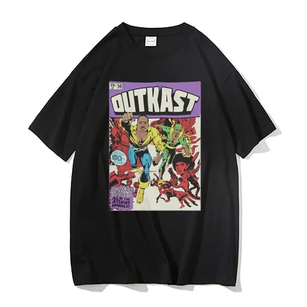 Outkast Inspired Comic Book Rap Graphic Print Tshirt Unisex Women Vintage T-shirt Unisex Cotton Oversized Tee Unisex Hip-Hop T Shirts cm