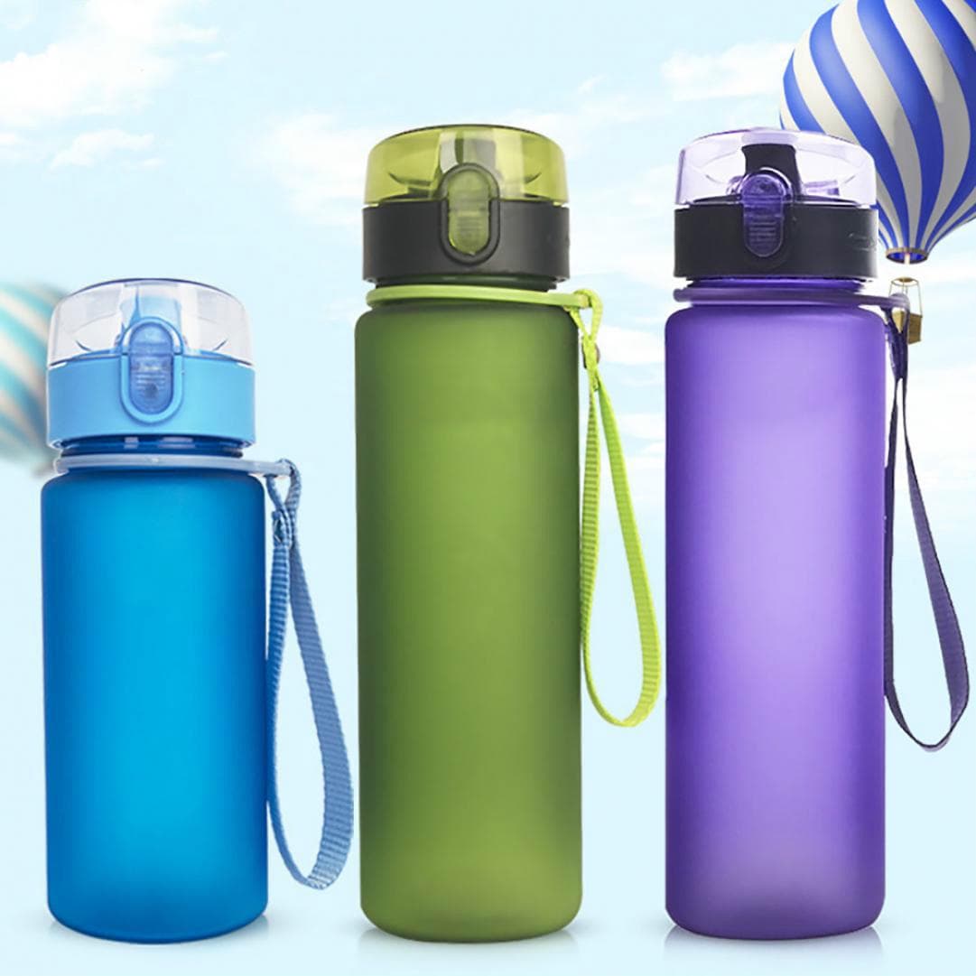 Water Bottle Frosted Leakproof Outdoor Travel Sports Water Cup green