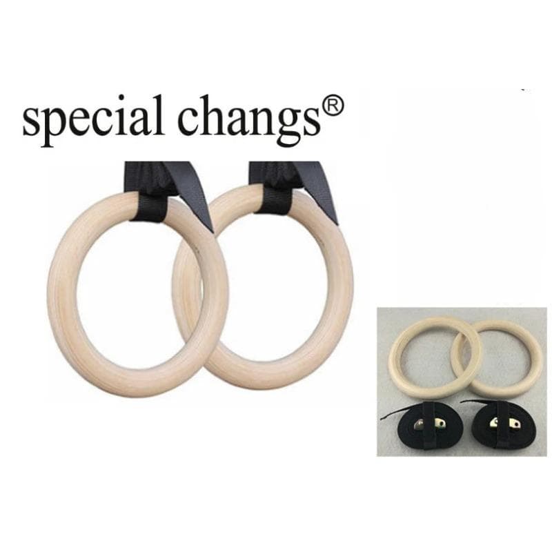 New Wooden 28mm Exercise Fitness Gymnastic Rings Gym Exercise Crossfit Pull Ups Muscle Ups white