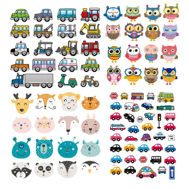 Set Of Patch Iron-on Clothes Cute Animal Car Clothing Decor Diy Accessory Heat Transfer Badges Patch