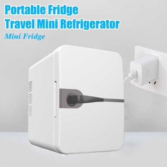 6L Portable Small Refrigerator Energy-saving USB Interface Low Noise Compact Size Portable Beverage Can Cooler Warmer white