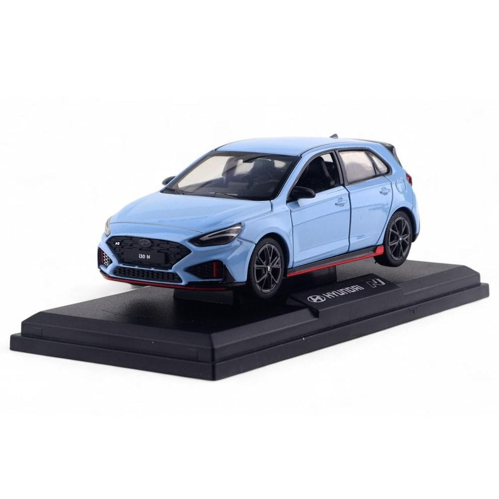 1:38 Hyundai i30 N Die-cast Car Model + Display Stand Set