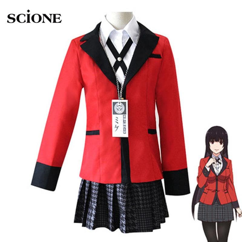5PCS Full Set Anime Kakegurui Cosplay Costume Jabami Yumeko Cosplay Costume Igarashi Sayaka Uniform cm