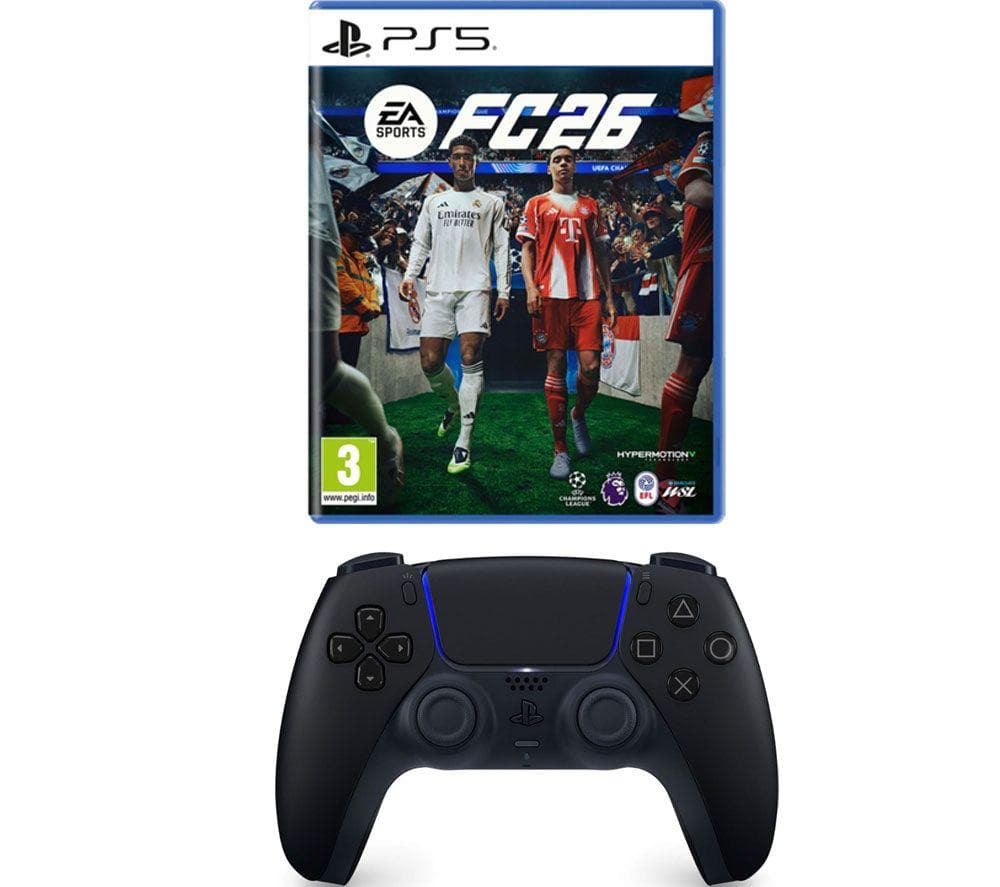 PLAYSTATION PS5 DualSense Wireless Controller (Midnight Black) & EA Sports FC 26 Bundle