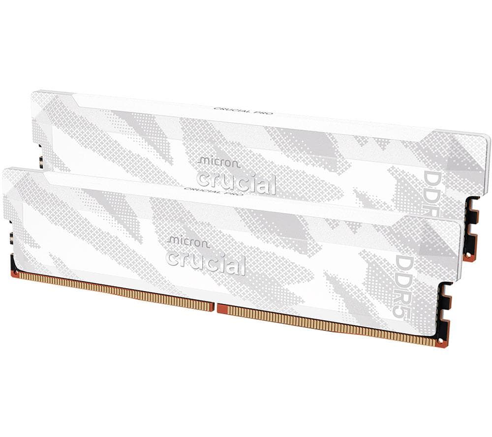 CRUCIAL Pro Overclocking 32 GB 6400 MHz DDR5 Memory Kit - 16 GB x 2, White