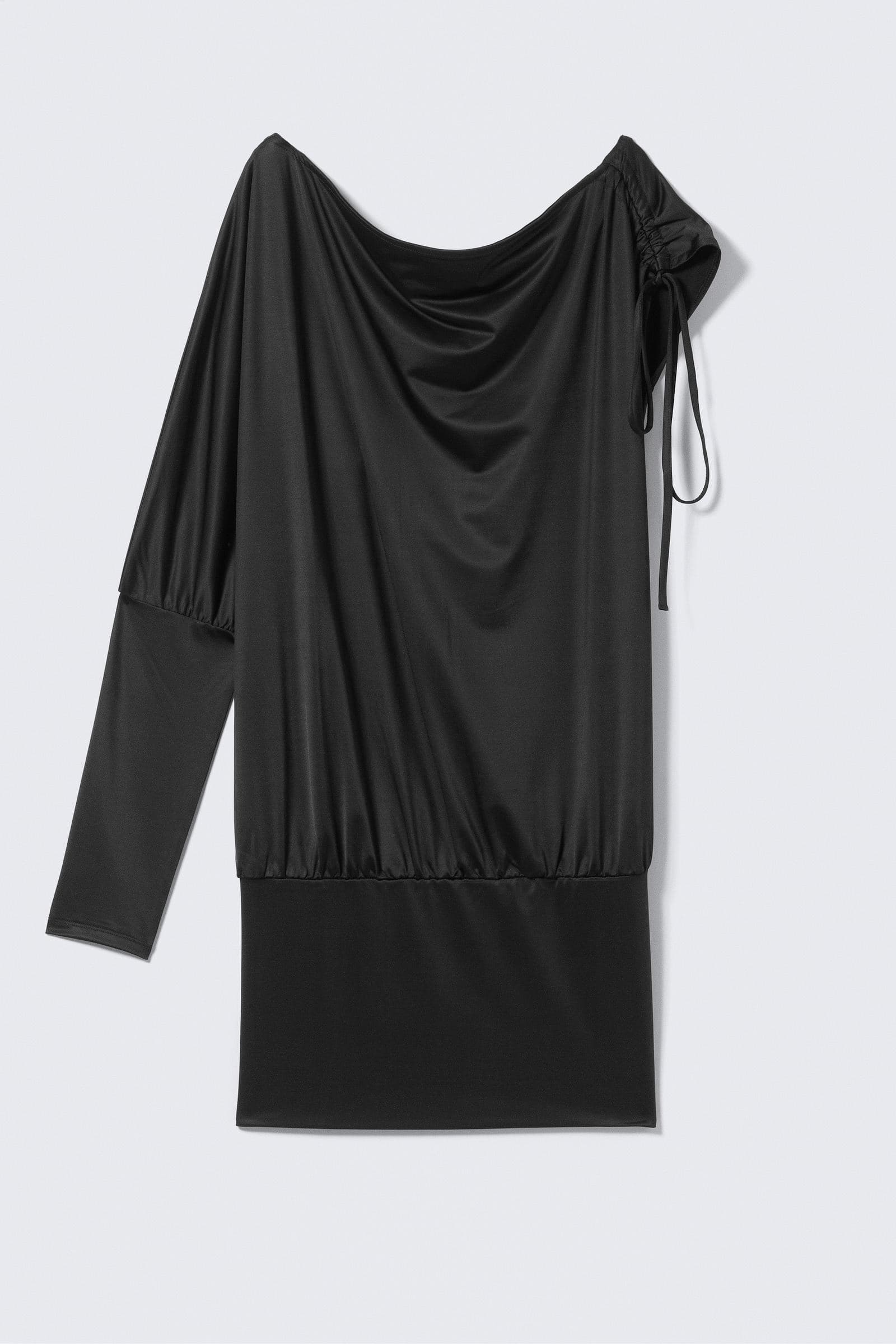 Draped Jersey One-Sleeved Dress