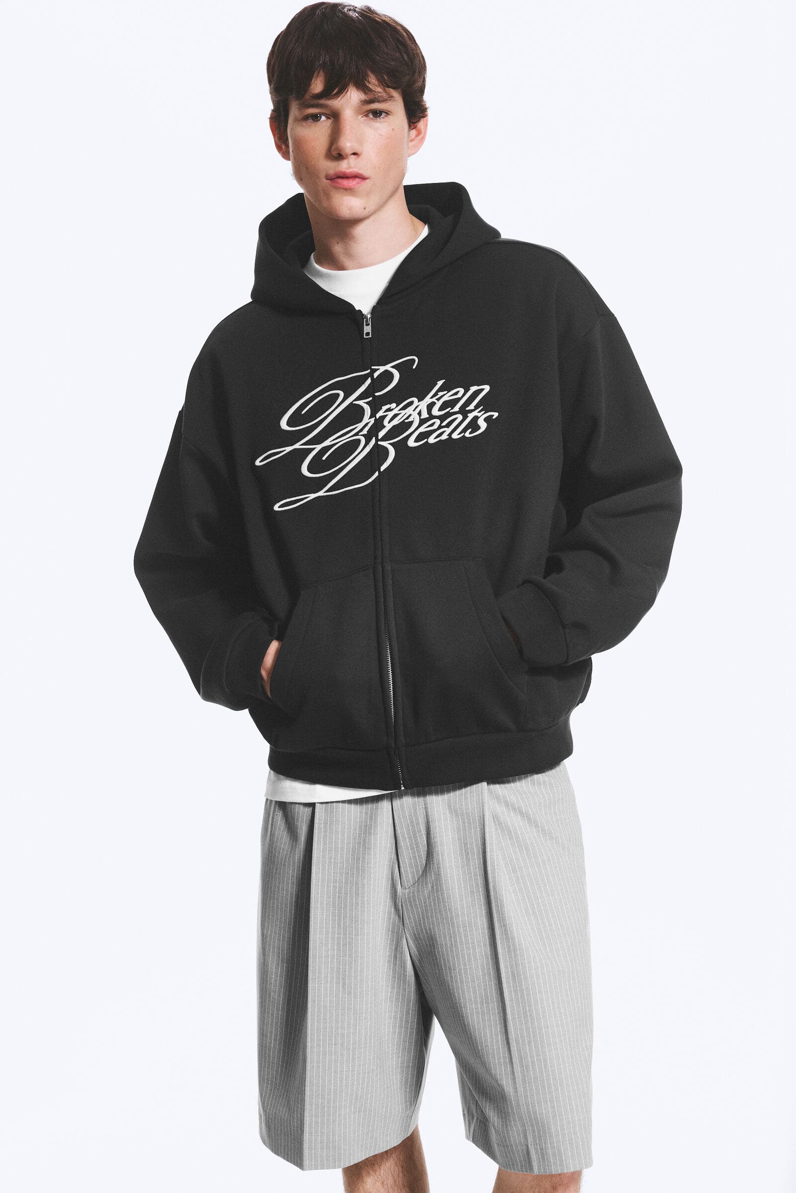 Loose Graphic Zip Hoodie