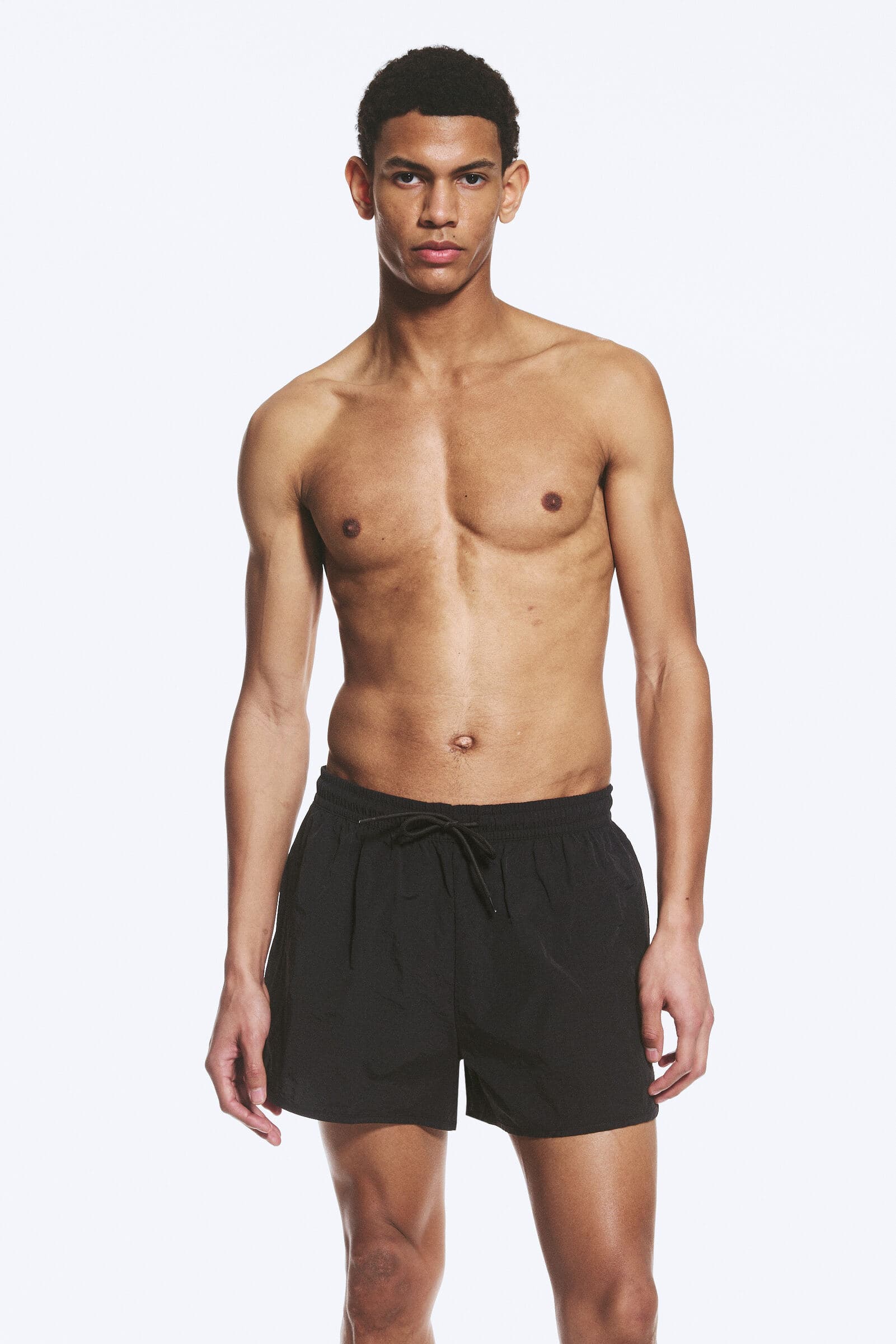 Structured Mid-Thigh Swim Shorts