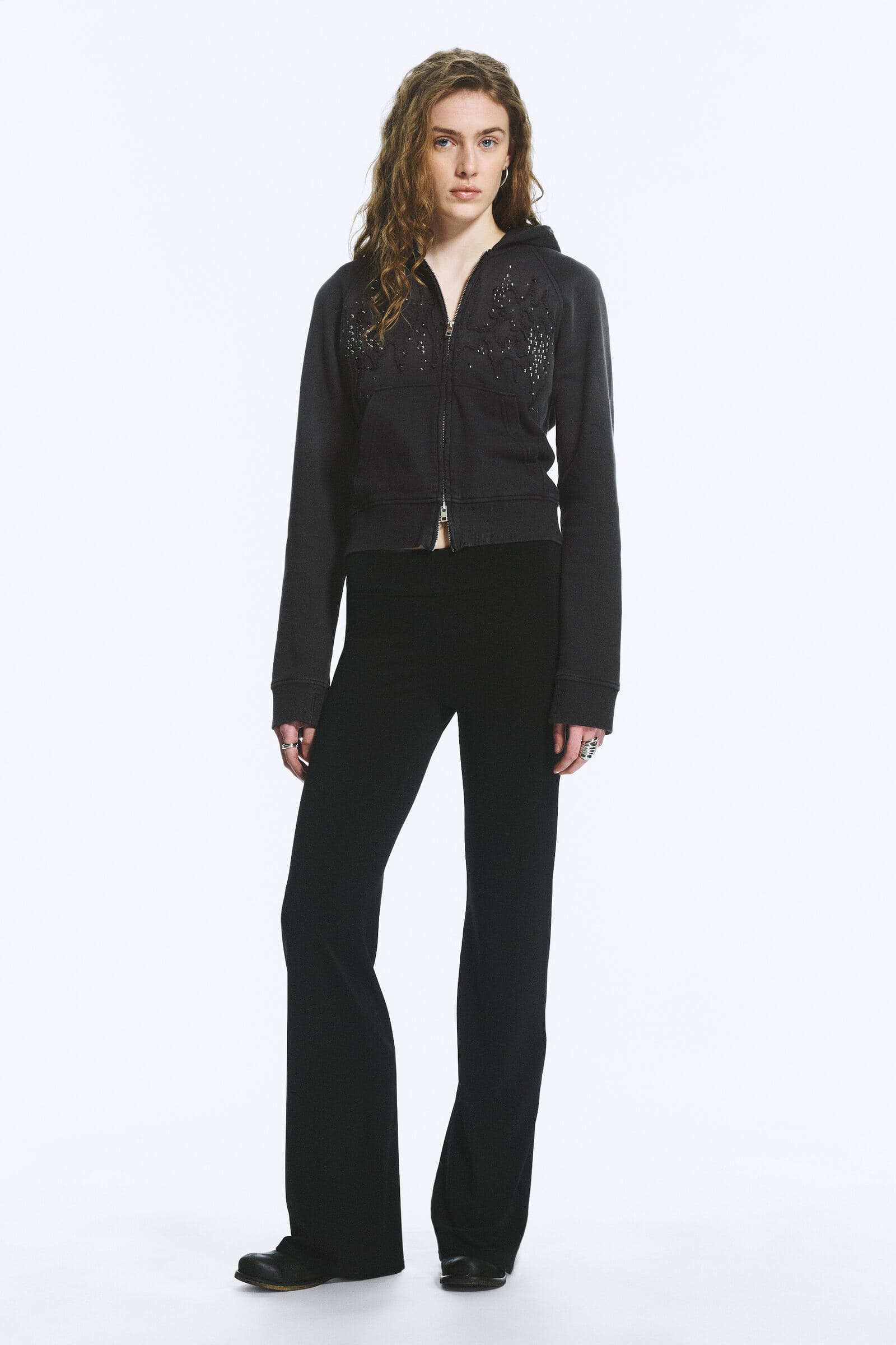 Low Rise Bootcut Jersey Trousers