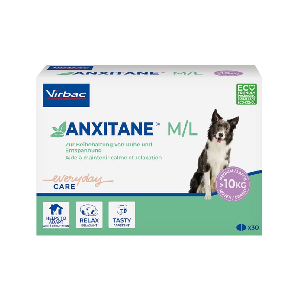 Virbac ANXITANE - dog supplements -  2 x M/L: 30 tablets