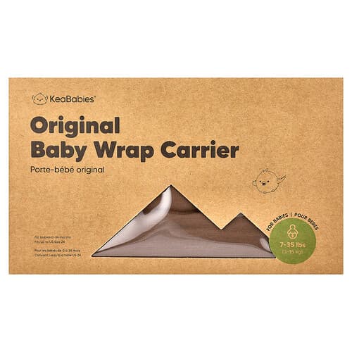KeaBabies, Original Baby Wrap Carrier, For Babies 0-36 Months, Saddle Brown, 1 Count