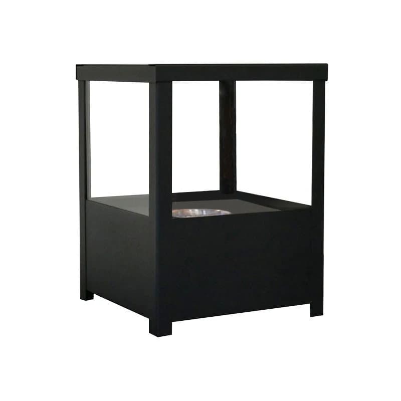 Square Table Bio Fireplace in Black from ScandiFlames - can be placed on table or floor - indoor and outdoor use