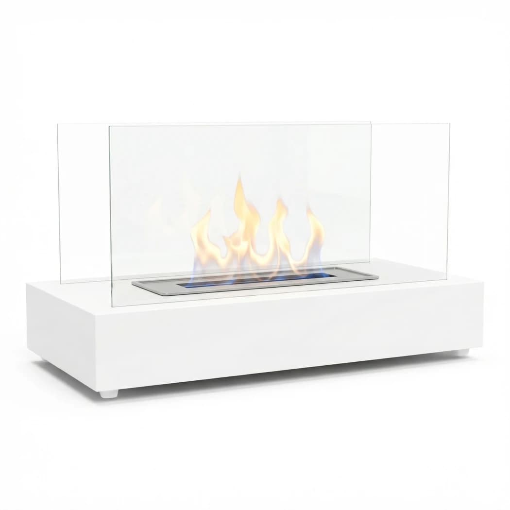 ScandiFlames Lambeth White - Small Tabletop Bio Fire - Indoor and outdoor use