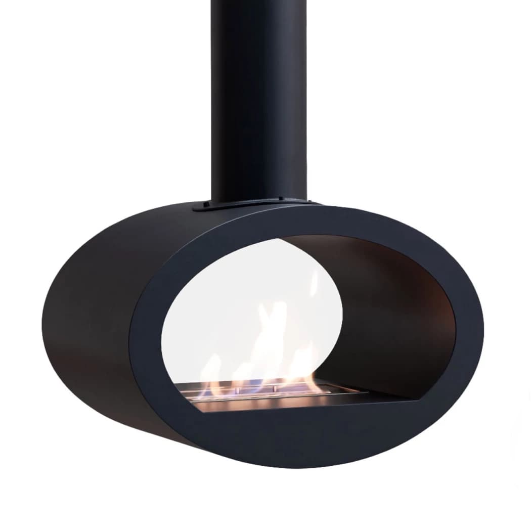 ScandiFlames Toronto Black - 2-Sided Ceiling Mounted Bioethanol fireplace - 6 hours burn time - Several sizes