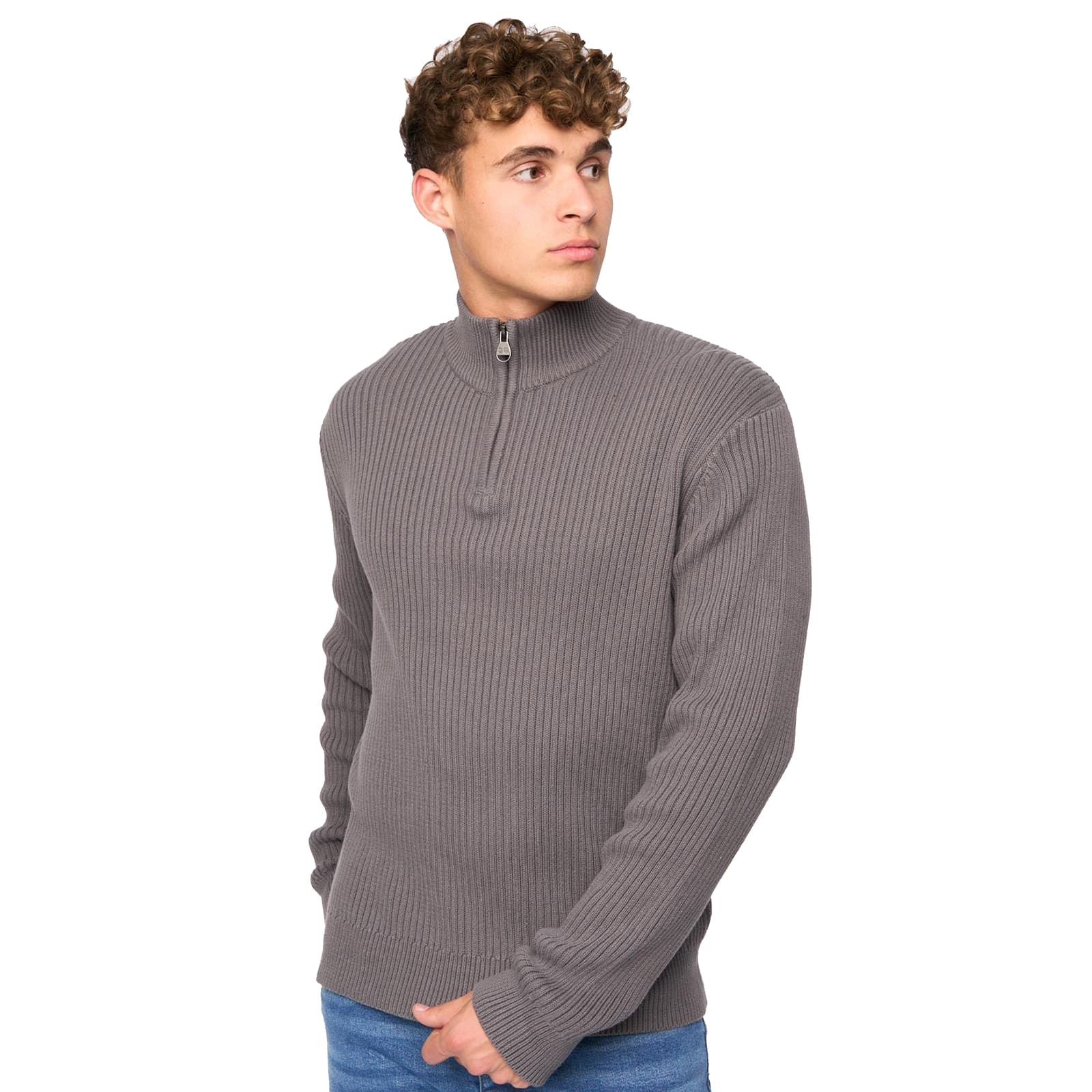 Crosshatch Havaline 1/4 Zip Men's Trainers, Size L In Charcoal Grey