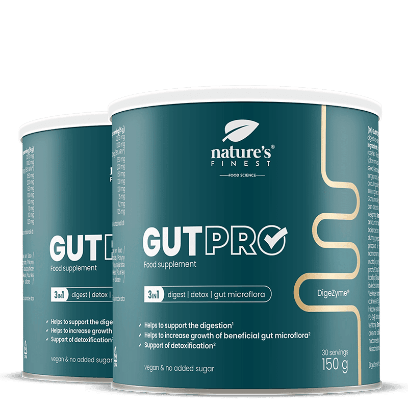 Nature's Finest GutPRO | digestive enzyme and fibre | support gut balance, detox and digestion | featuring amylase, protease, lipase, cellulase, and l