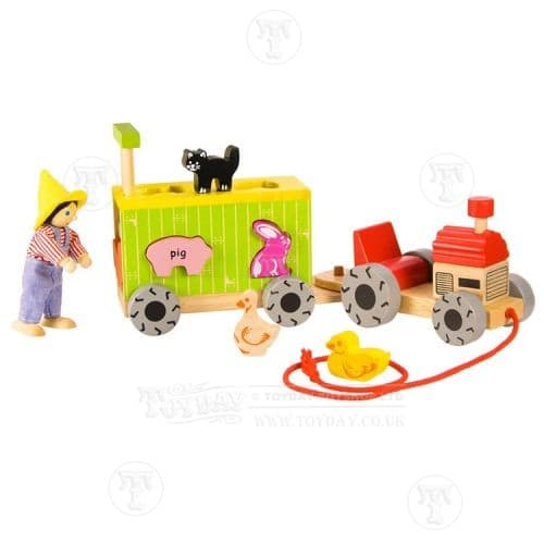 Wooden Pull Along Tractor