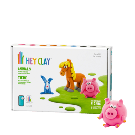 Tomy Hey Clay Animals Medium Modeling Clay Set – 6 pcs