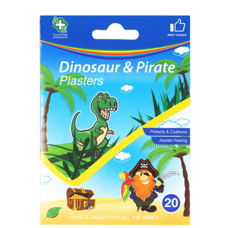 Dinosaur & Pirate Plasters 20 pcs