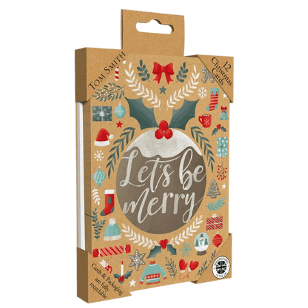 Tom Smith Luxury Christmas card Let's Be Merry - 12 pcs