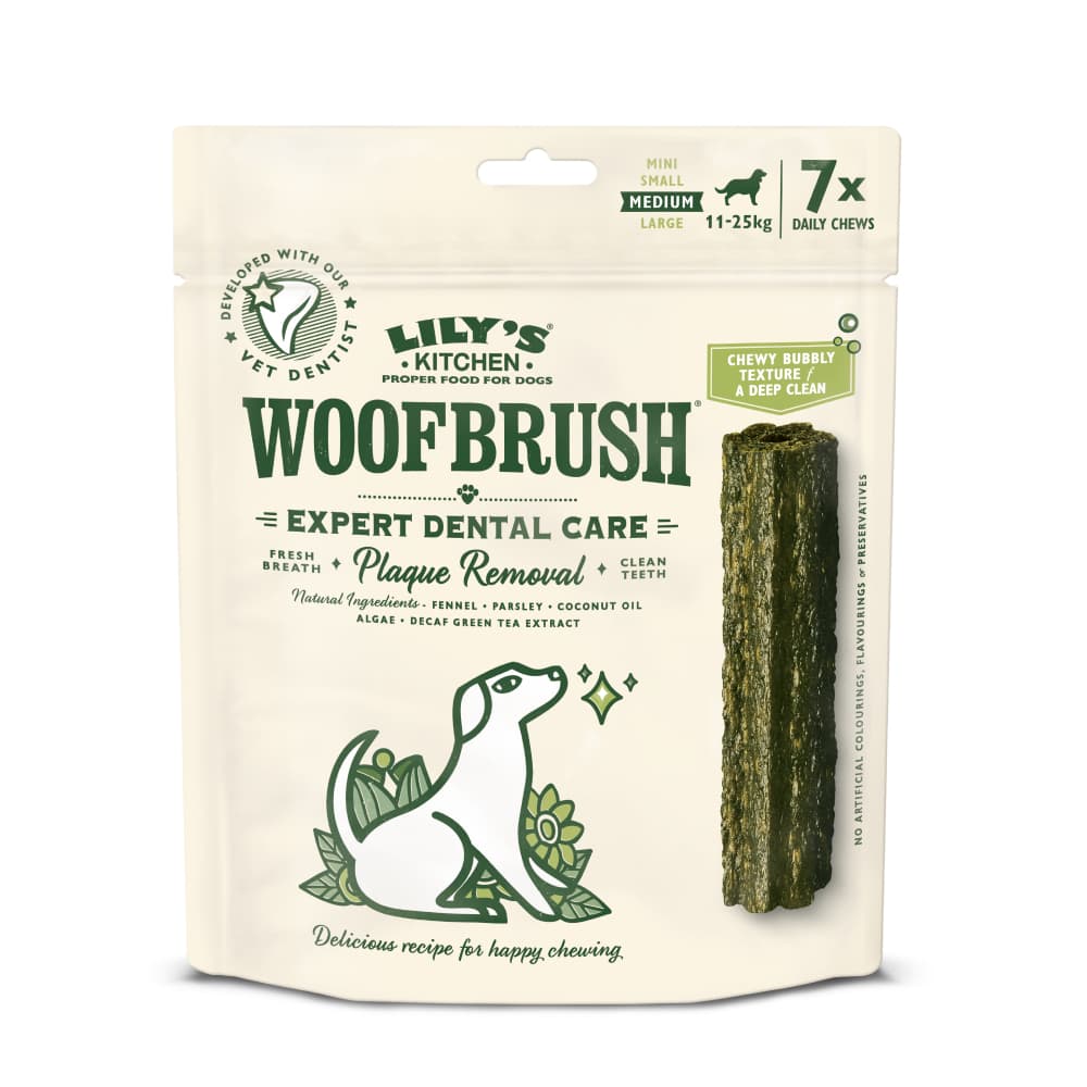 Lily's Kitchen Woofbrush Dental Sticks for Medium Dogs - dog snacks - 7 x 28g