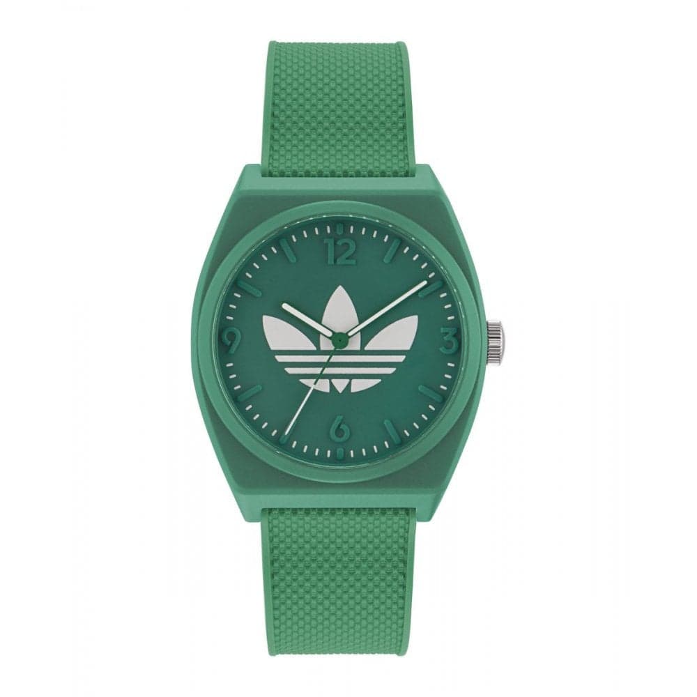 Adidas Originals Unisex Project Two Green Dial Green Resin Strap Watch