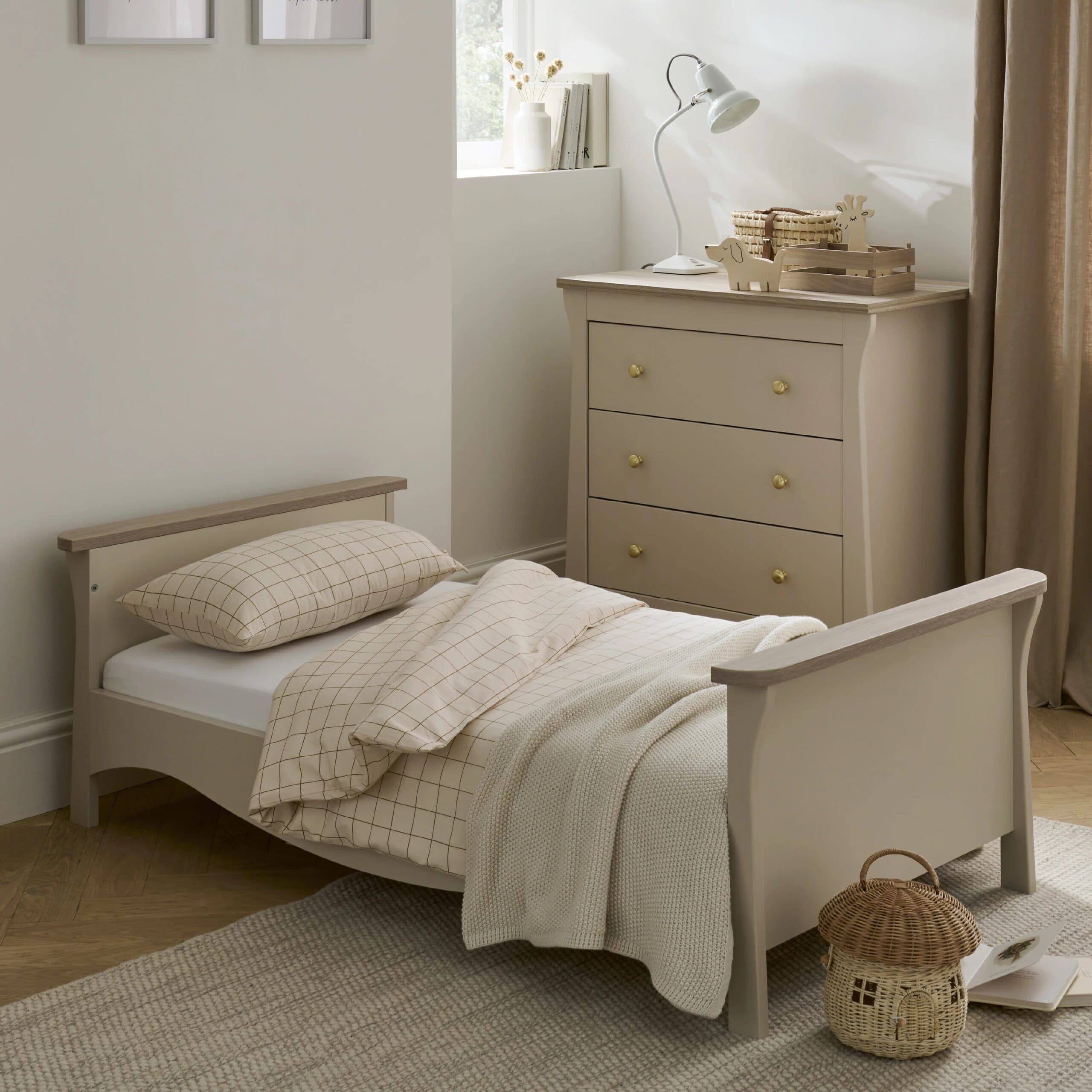 CuddleCo Clara Toddler Bed - Cashmere and Ash